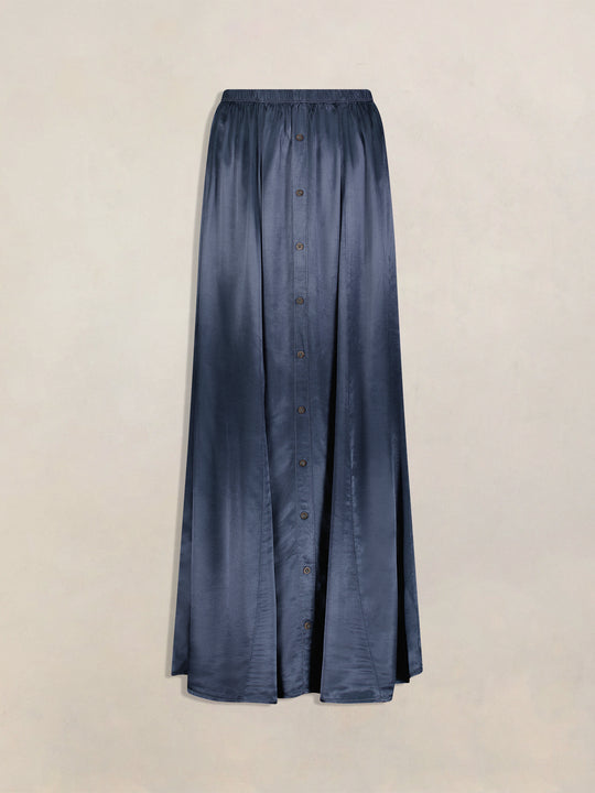 Hard Tail Satin Button Front Maxi Skirt (Style: SAT-35) Hard Tail