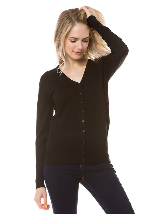 Cielo V-Neck Button Down Cardigan - Tops