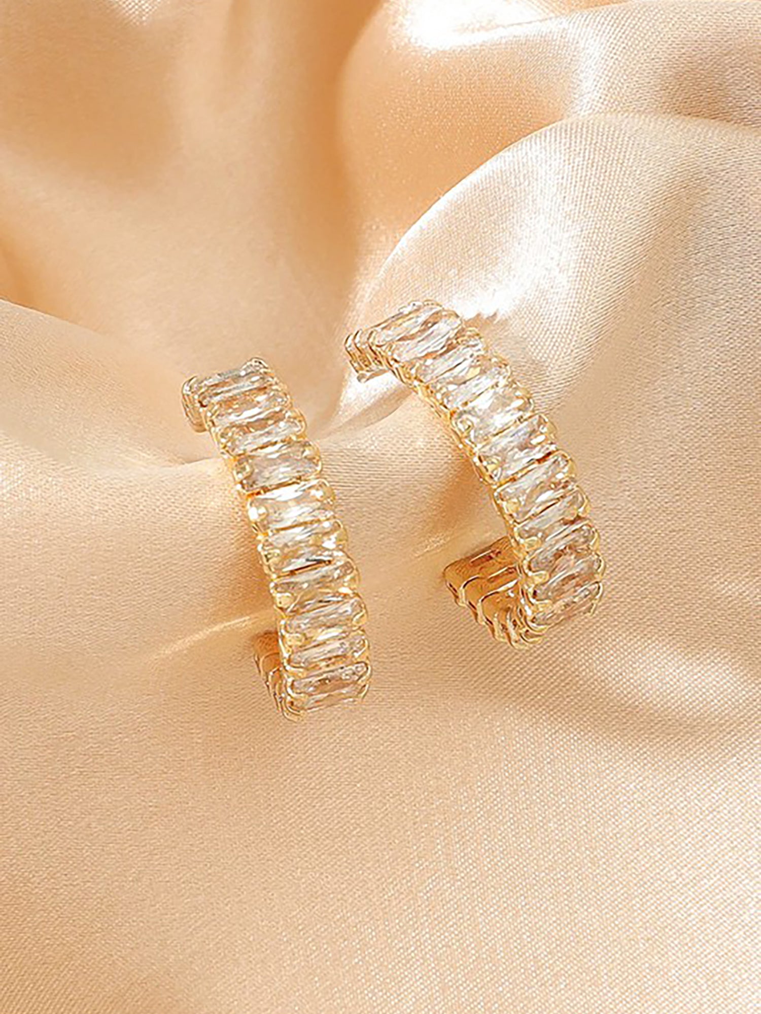 Parker Baguette Hoop Earrings - Accessory