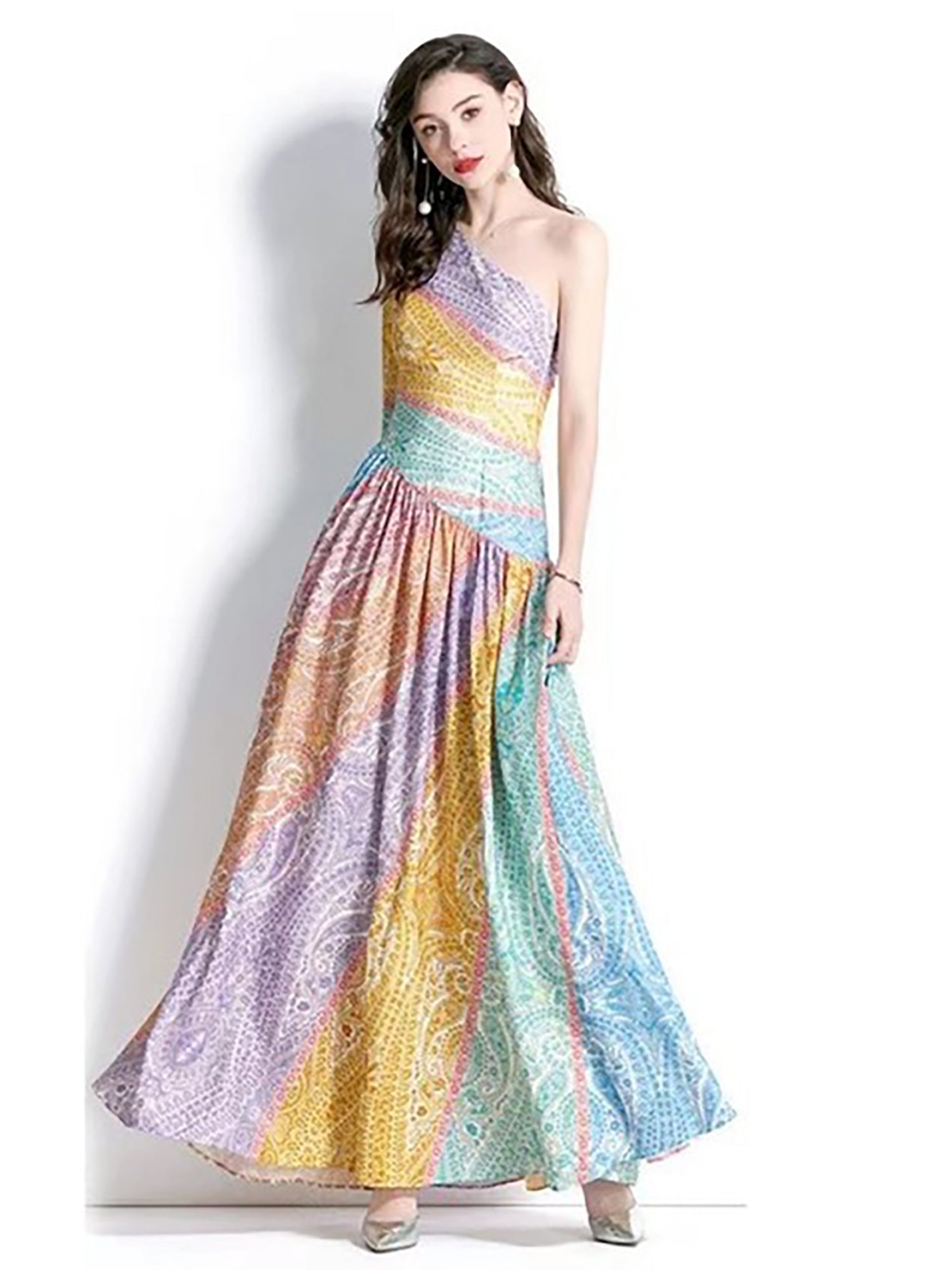 one shoulder traditional dresses Avya One Shoulder Dress L