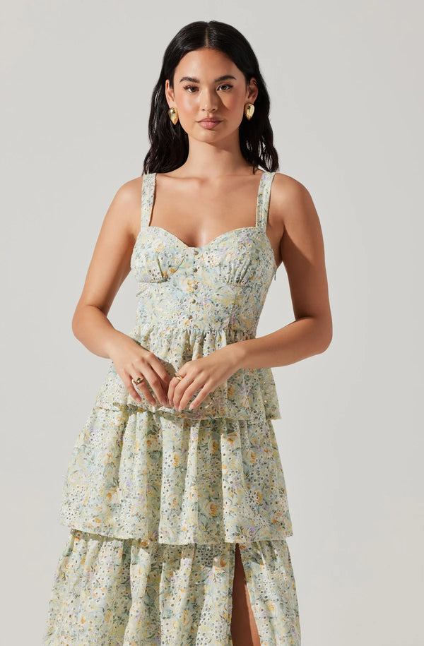Astr The Label | Midsummer Floral Tiered Maxi Dress | Size S