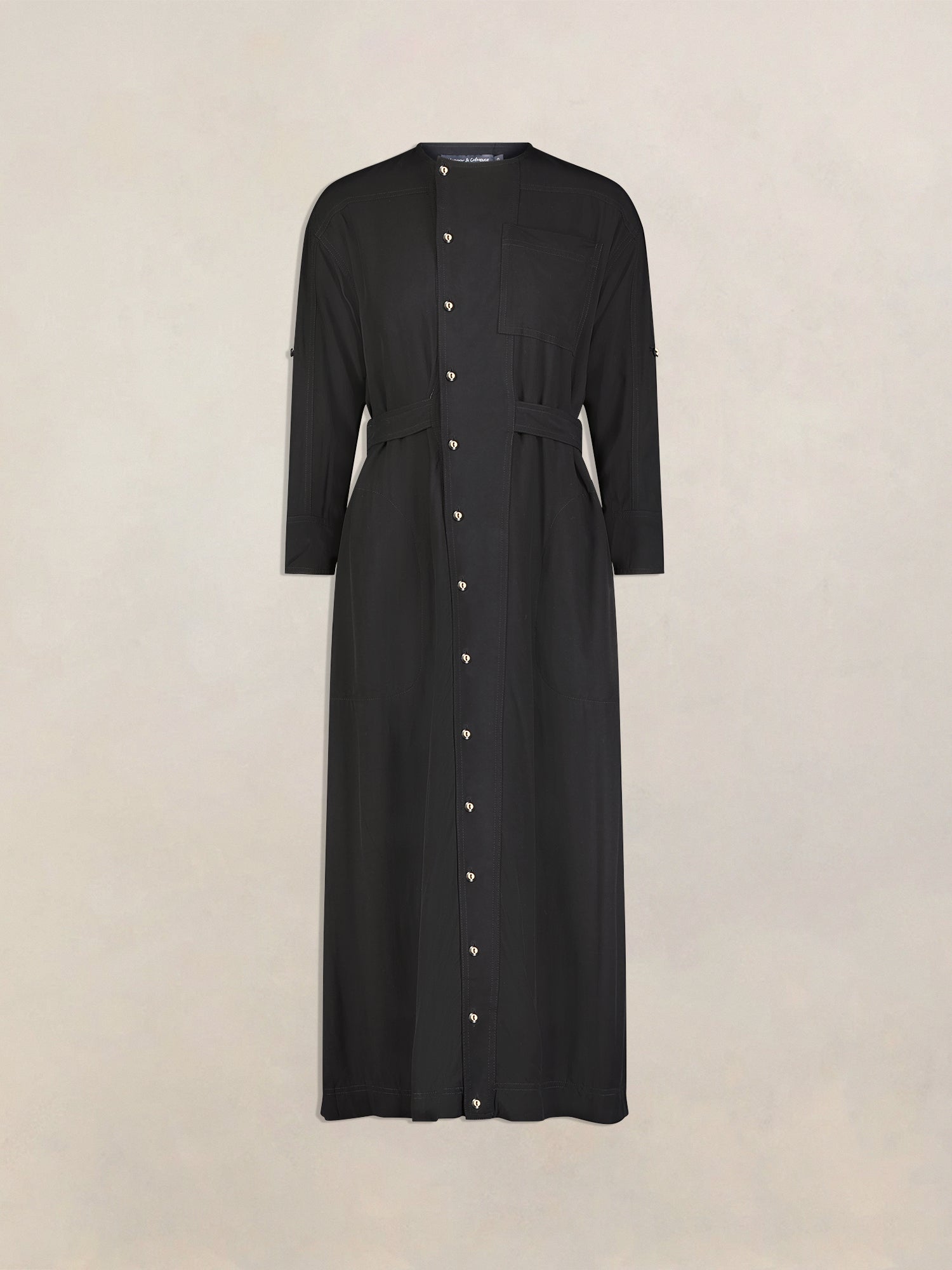 amayah button front midi dress Pink Orchid Amaya Midi Shirtdress Black / 16