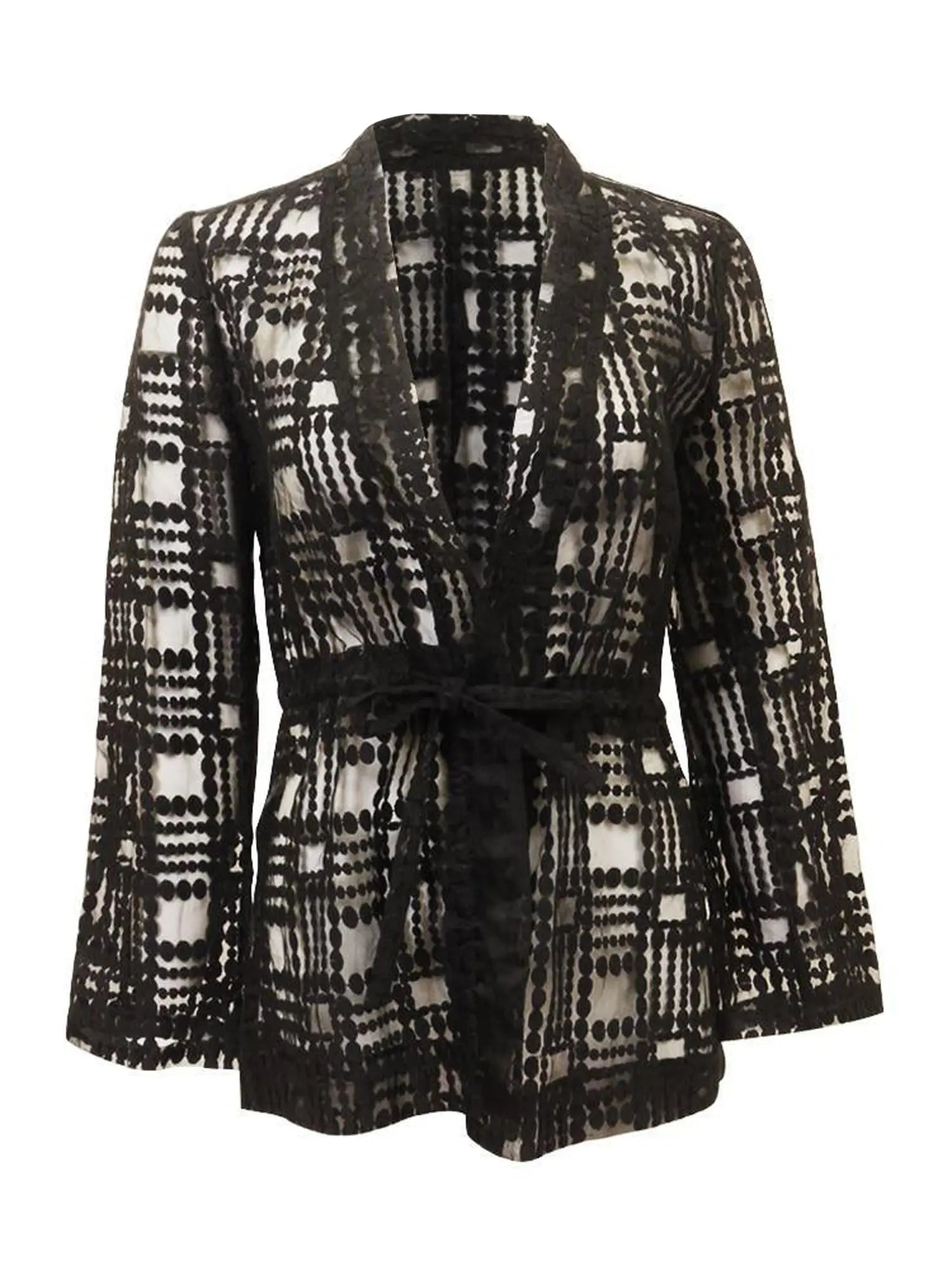 Alberto Makali Black Netted Jacket Tops PinkOrchidFashion