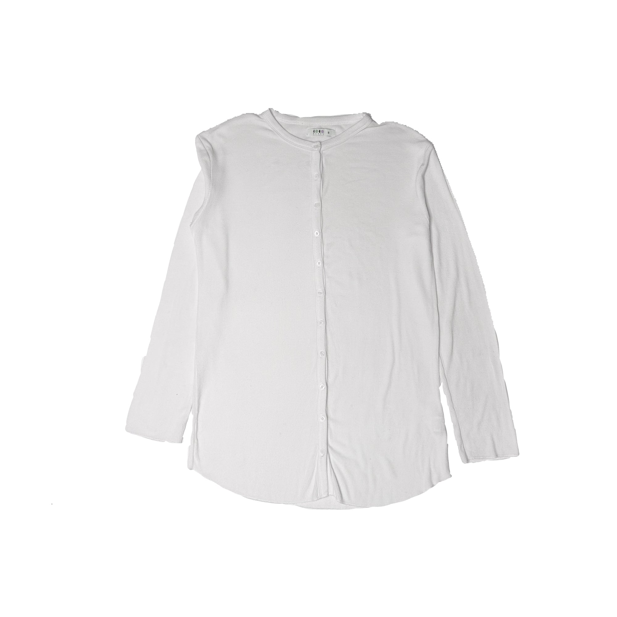 Blanc Button Ribbed Top