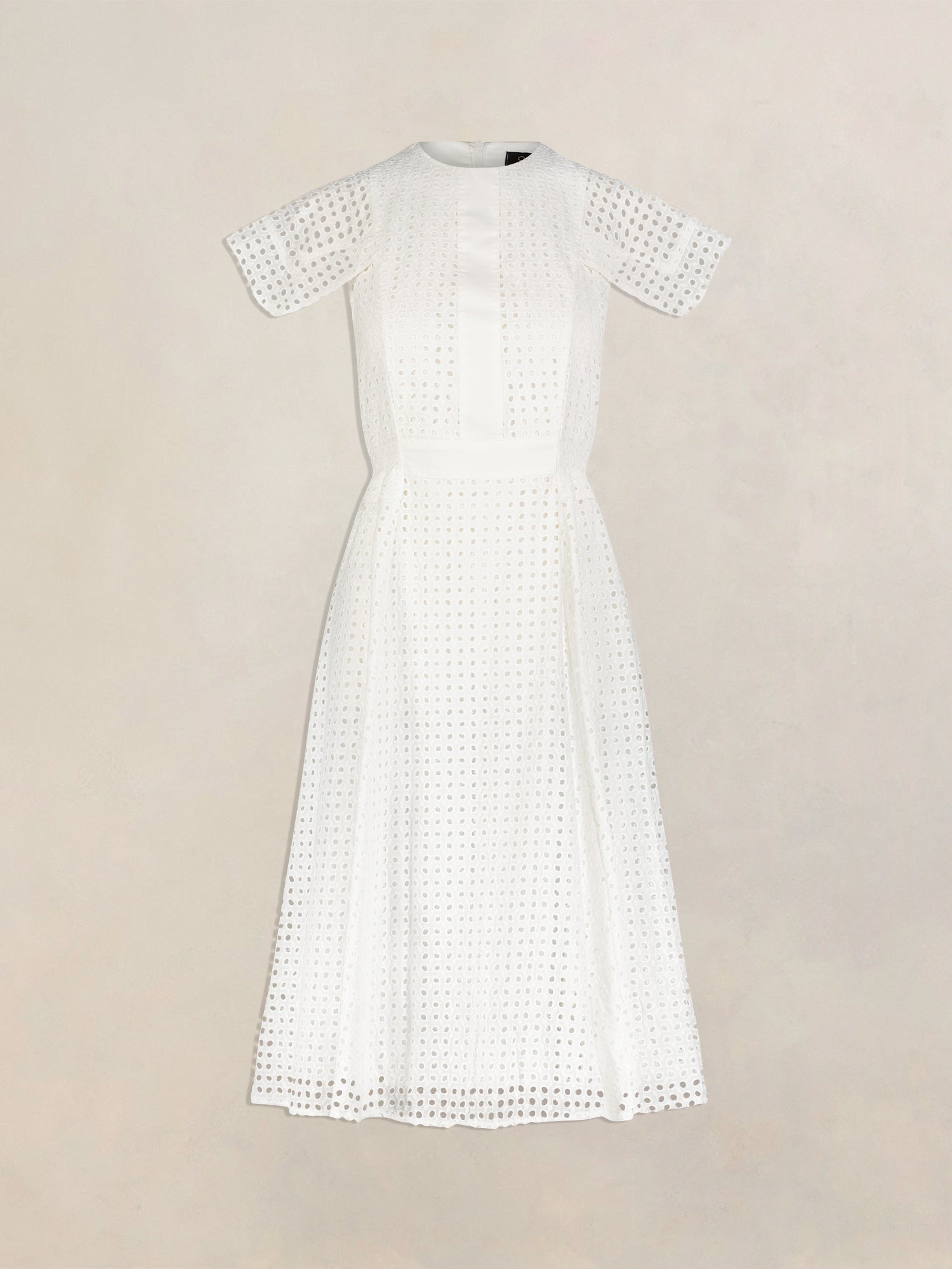 Pink Orchid Deliah Short Sleeve Eyelet Midi Party Dress White / 40