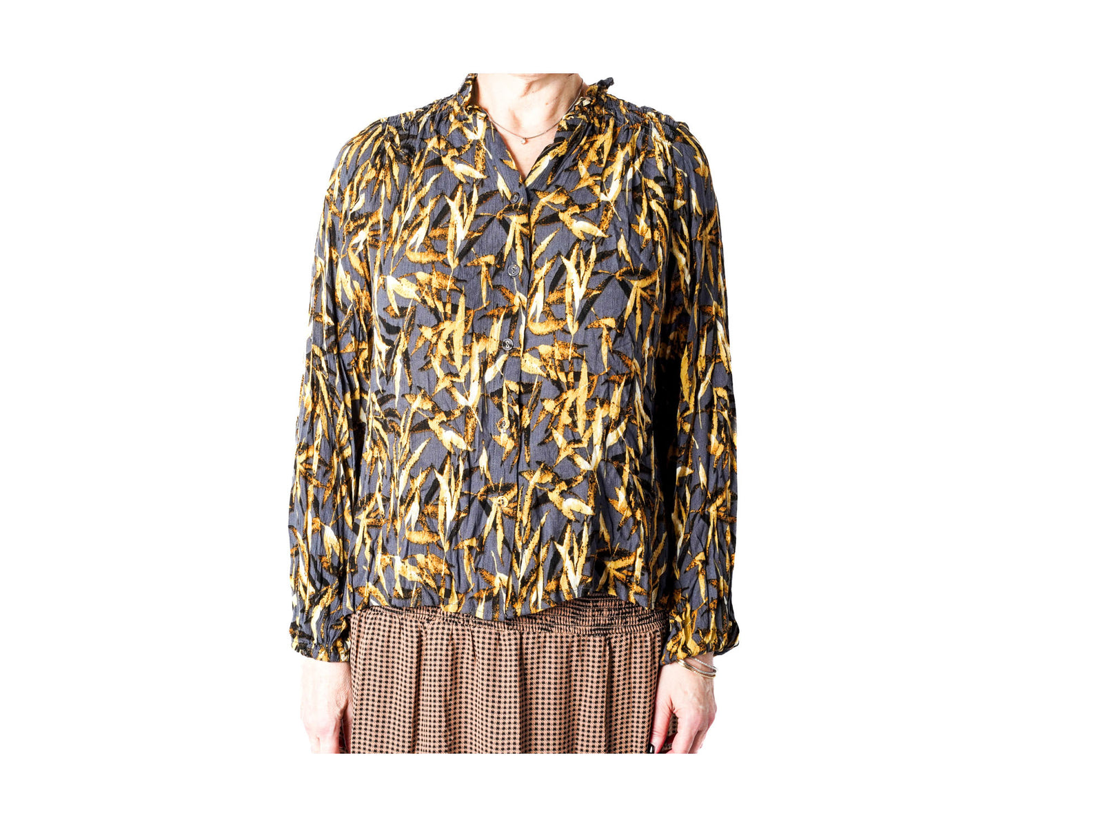 JCL Wonder Ruffled Neck Blouse - blouse