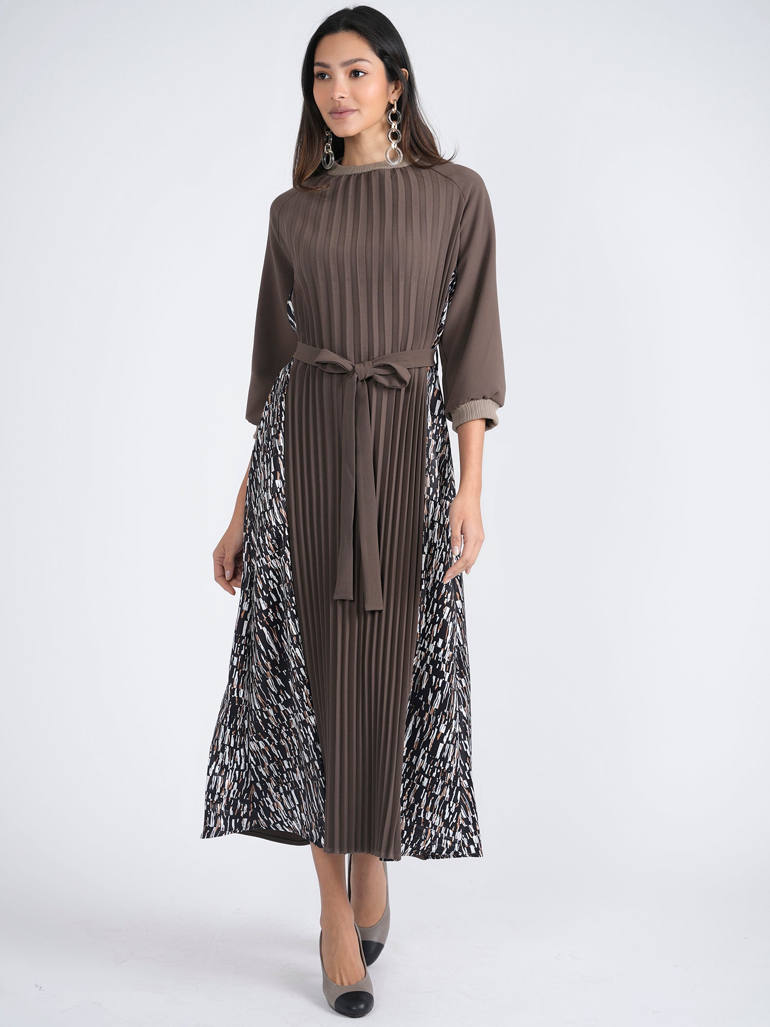 printed pleated midi dress Tierra Tutu Print Pleated Dress