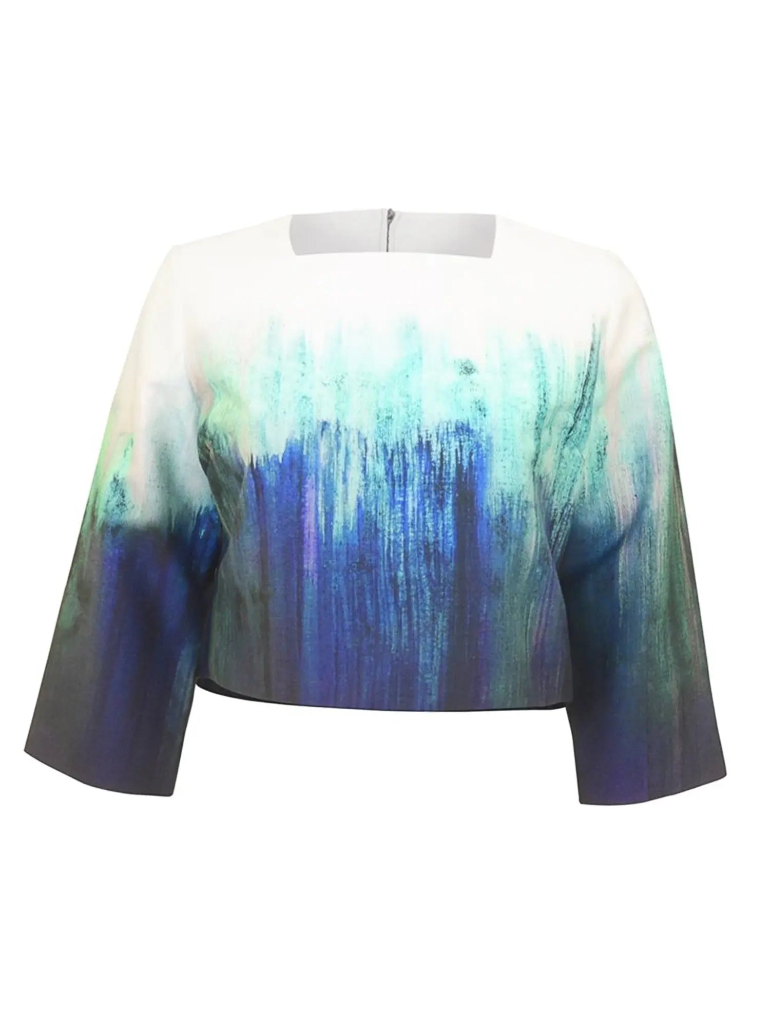 French Luxe Painted Blue Crop Top vendor-unknown