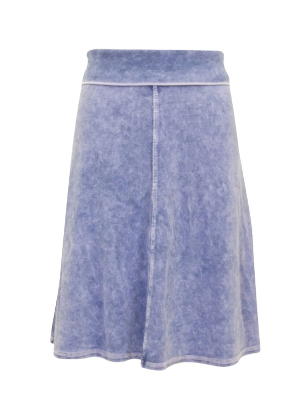 Hard Tail Knee Length A-Line Skirt with Rolldown Waistband