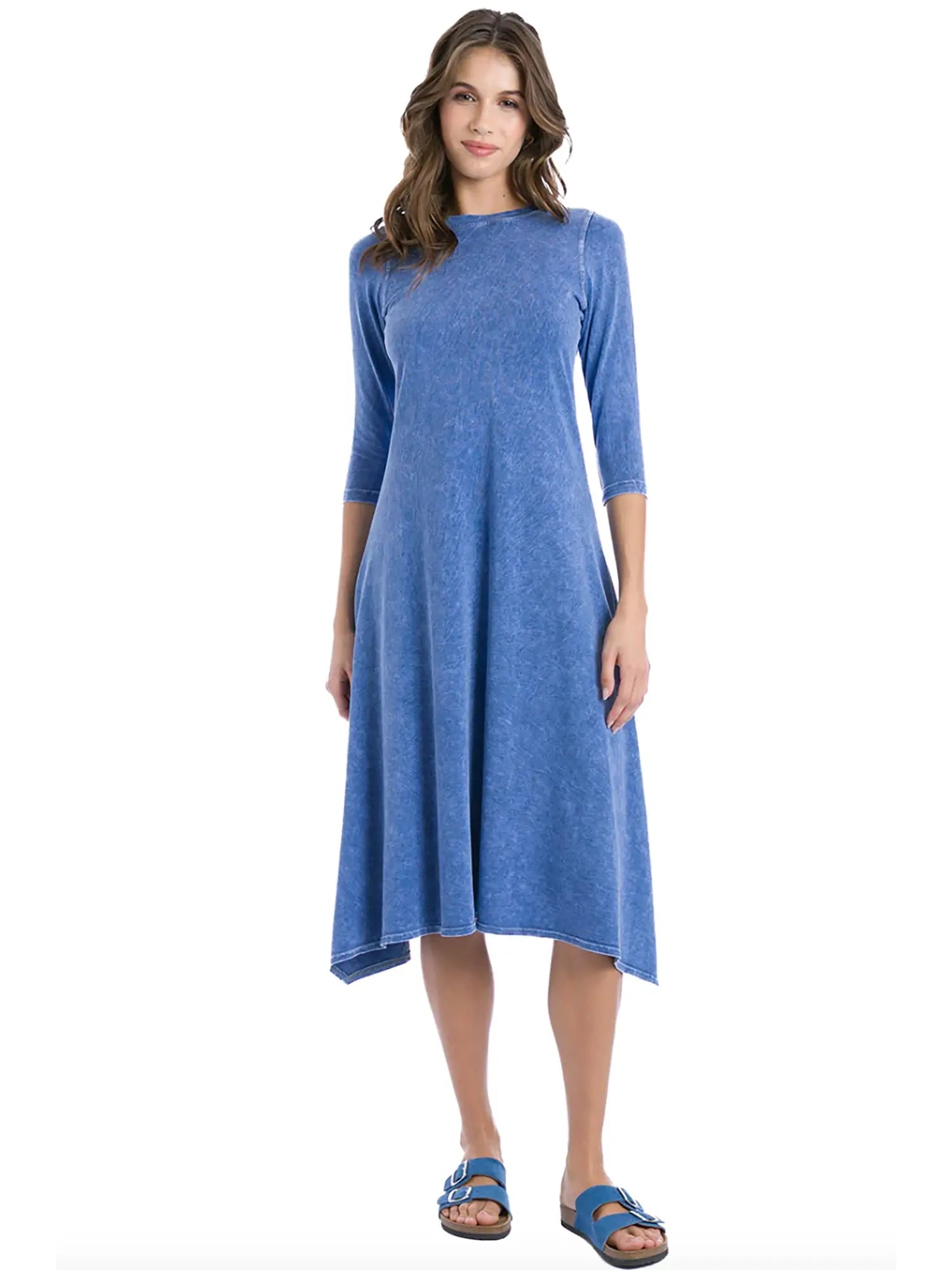 Women's Long Sleeve Handkerchief Dress | Hanky Hem Dress - PinkOrchidFashion Women's Long Sleeve Handkerchief Dress | Hanky Hem Dress - PinkOrchidFashion