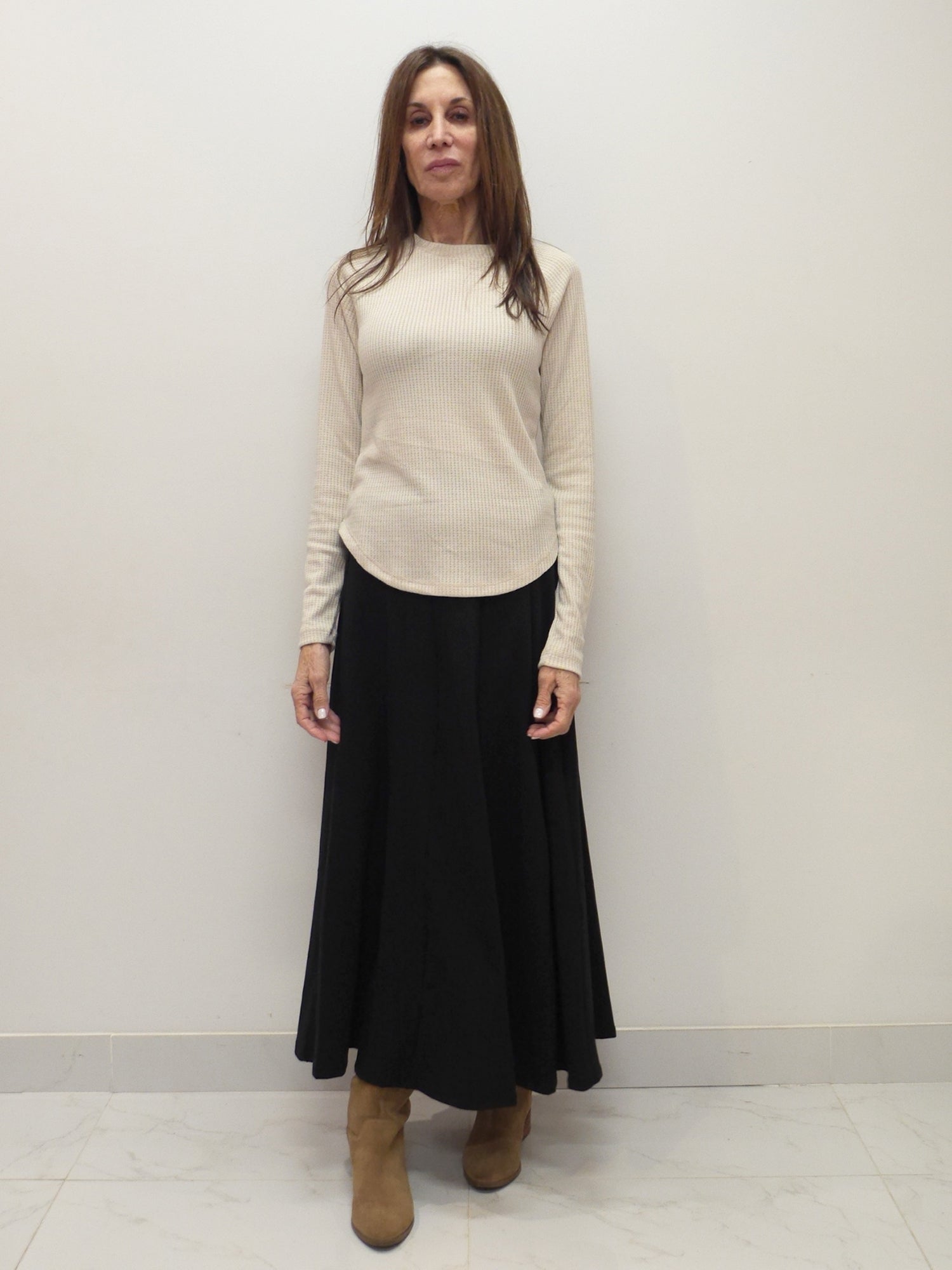 Hashttag Thermal Rib Raglan Long Sleeve Top - Tops