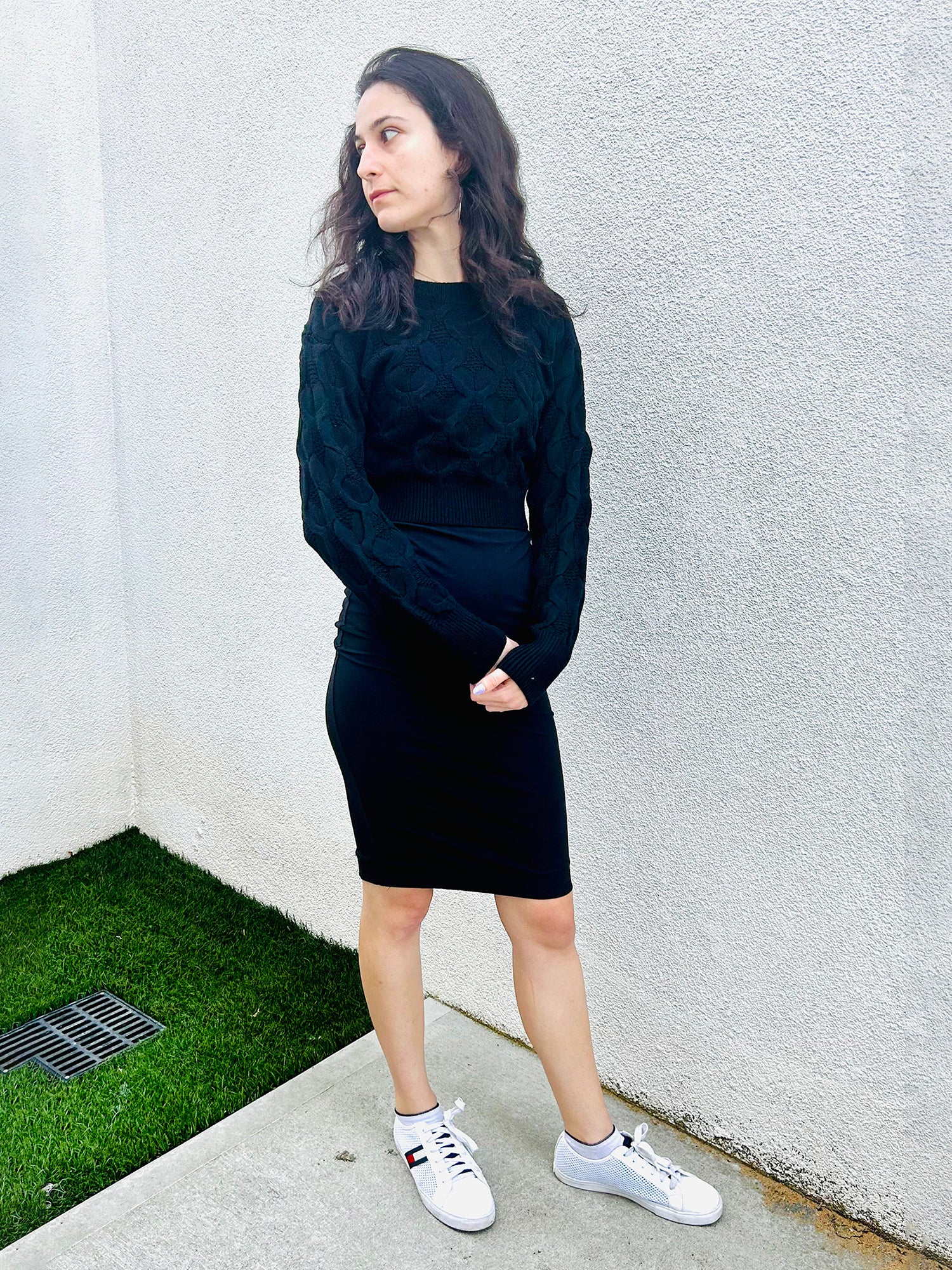 May Knit Nirvana Crop Cable Knit Sweater - Shirts & Tops