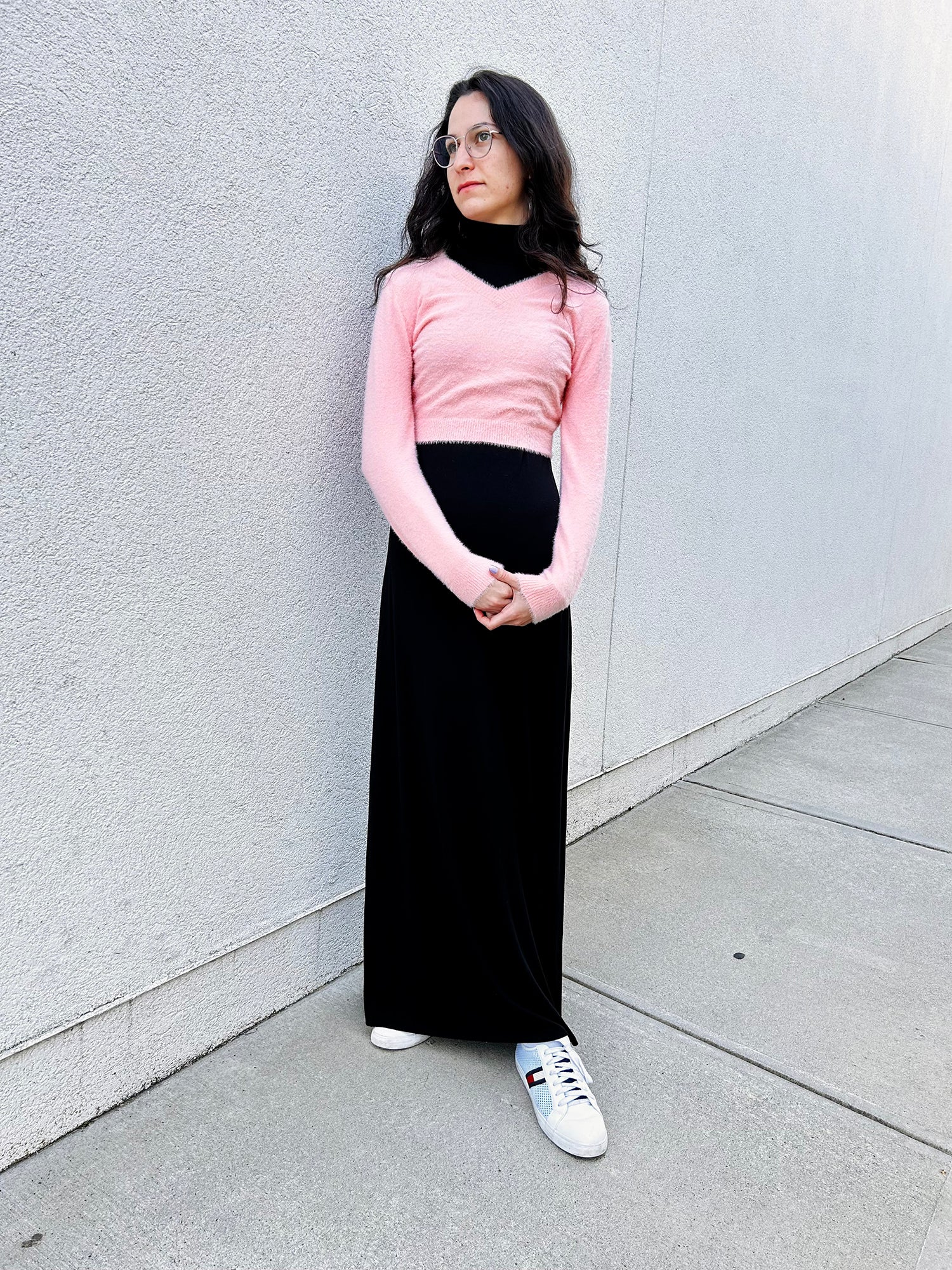 Flamant Rose Mohair Crop V Pullover - Shirts & Tops