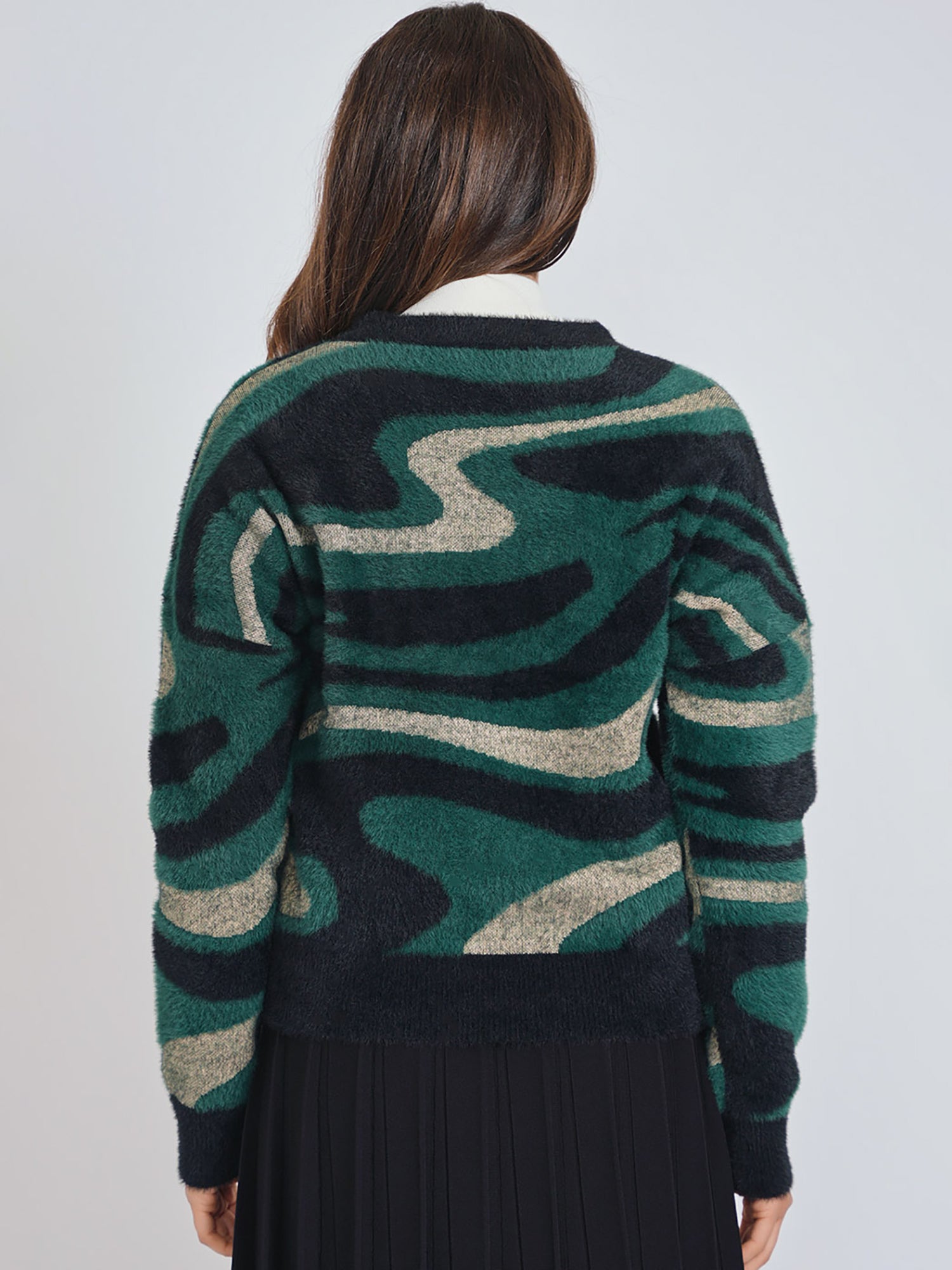 Yal Mohair Abstract Cardigan - Cardigan