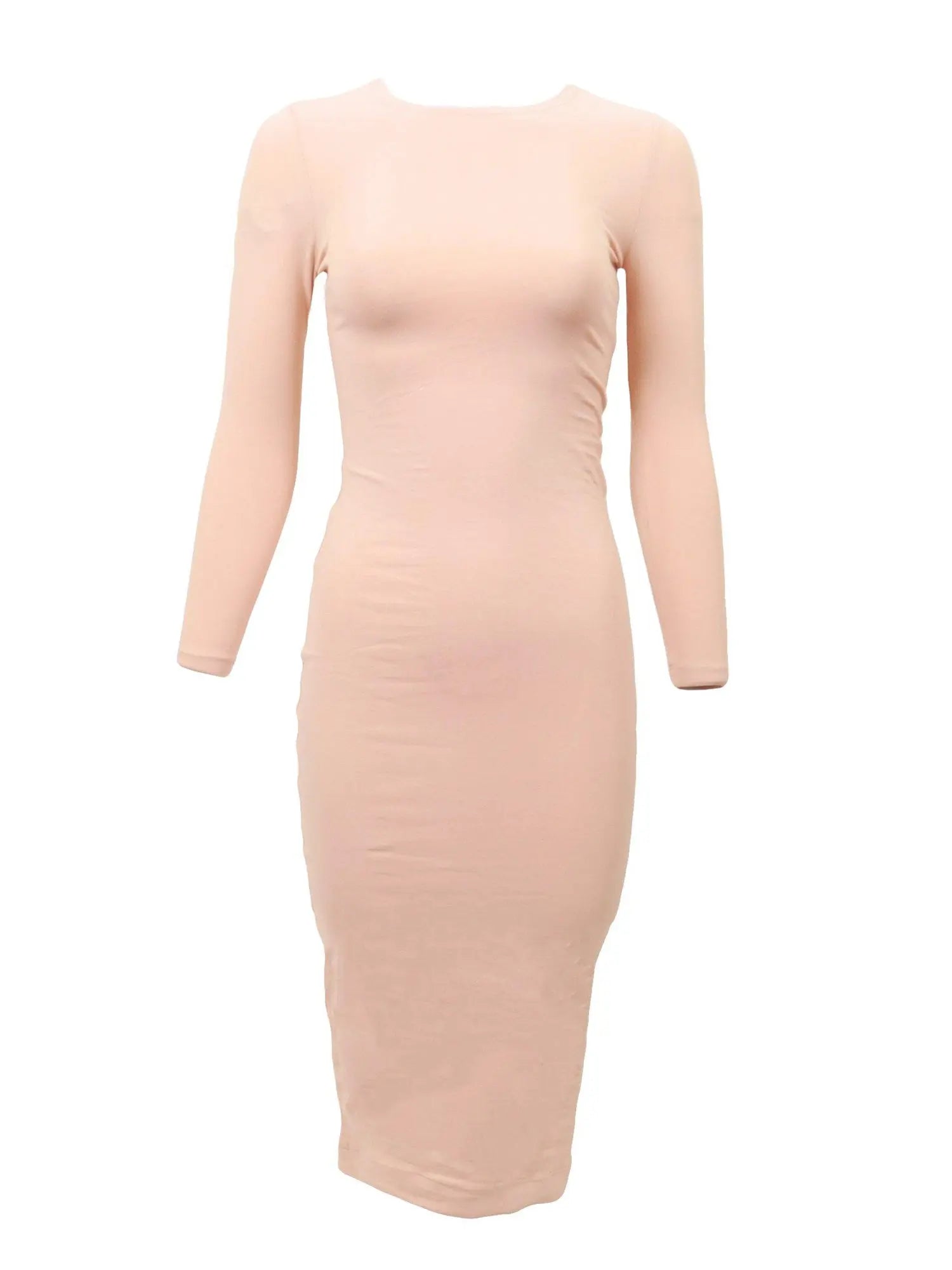 three quarter sleeve bodycon dress White Bodycon Dress - 3/4 Sleeve Dress - Sexy Bodycon Midi Dress