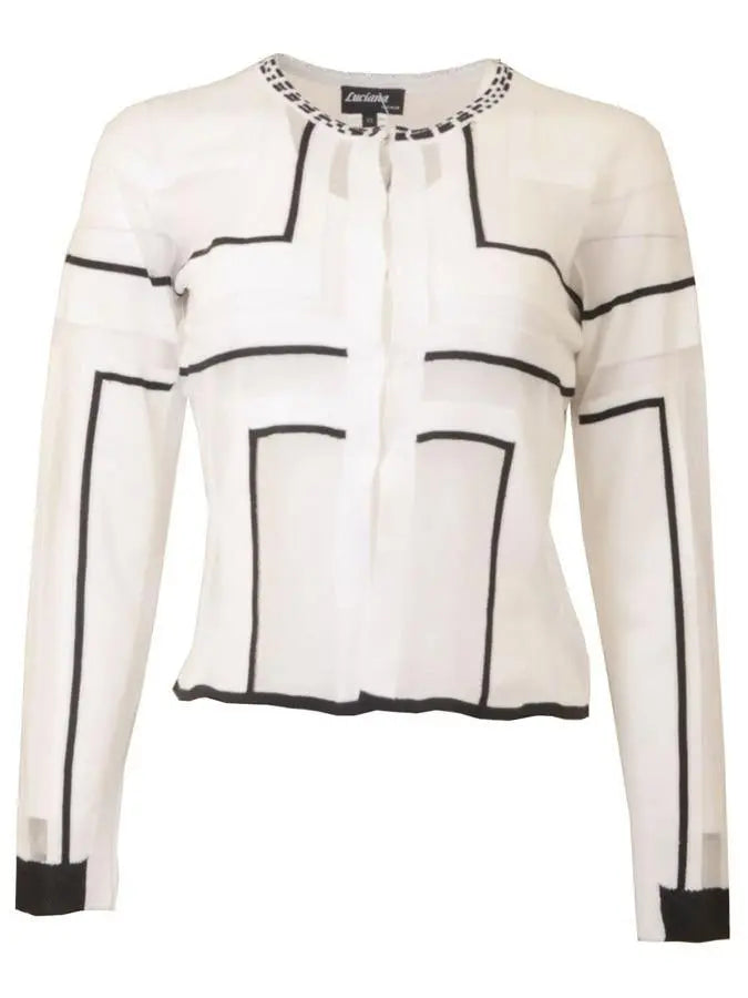 Luciana Knit Geo Cardi -   Tops