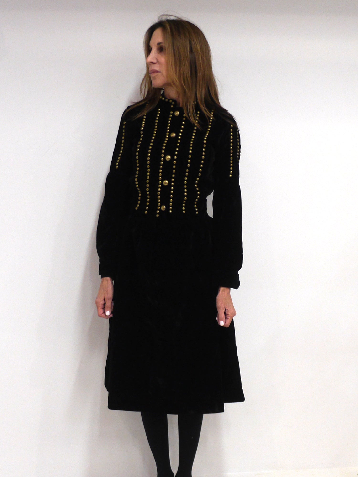 Tadina Studded A-Line Velvet Dress - Dresses Tadina Studded A-Line Velvet Dress - Dresses