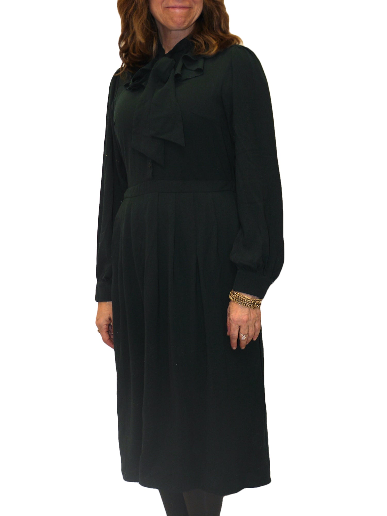 Crepe De Chine Long Sleeve Dress - Dresses