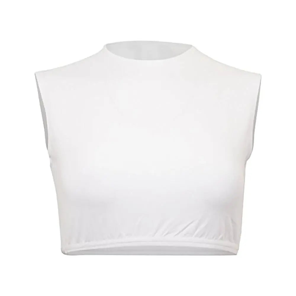 PBJ Crop Sleeveless Nylon Top -   Shells