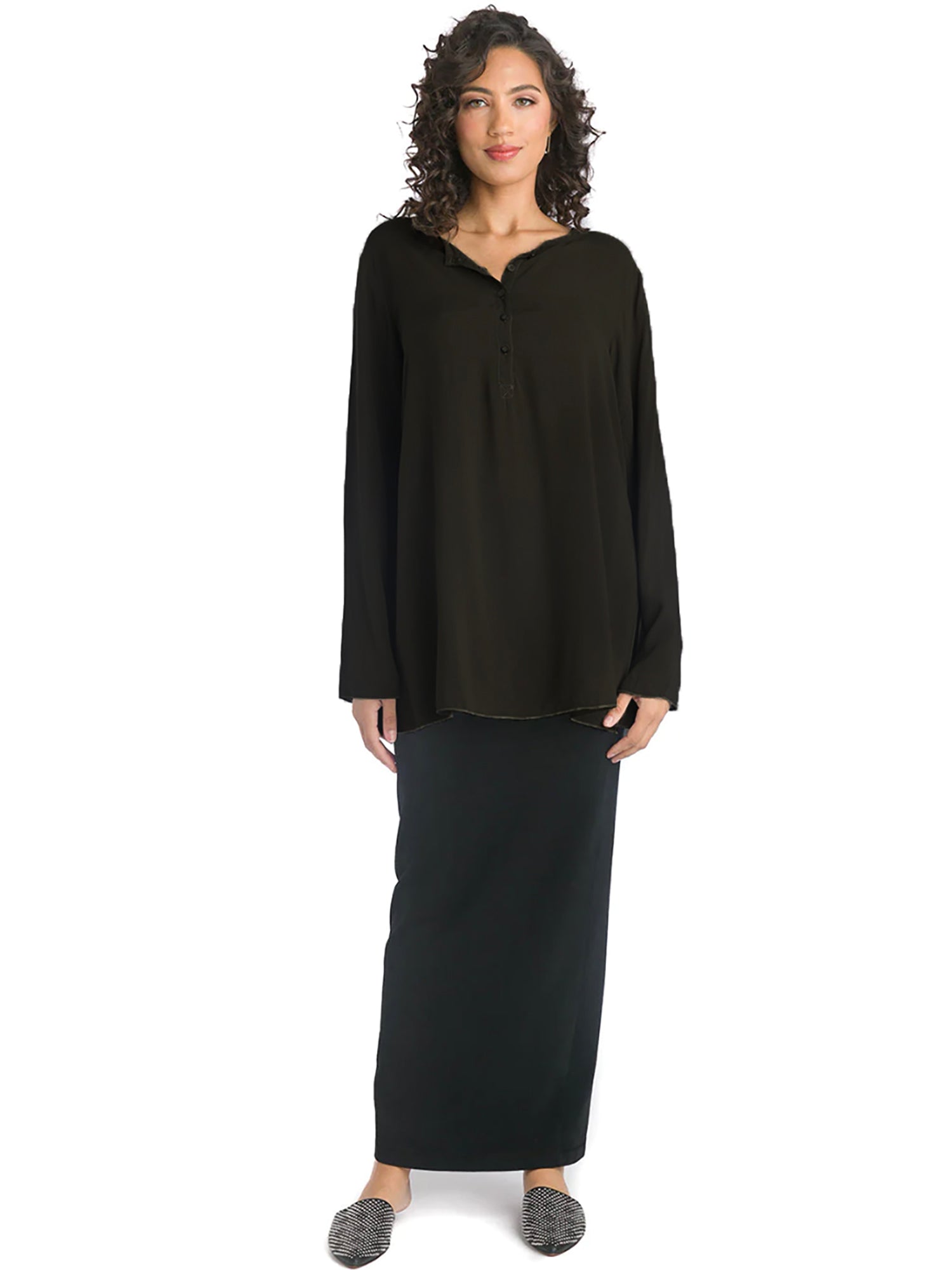 Hard Tail Long Sleeve Flowy Tunic Woodsmoke / M Hard Tail Long Sleeve Flowy Tunic Woodsmoke / M