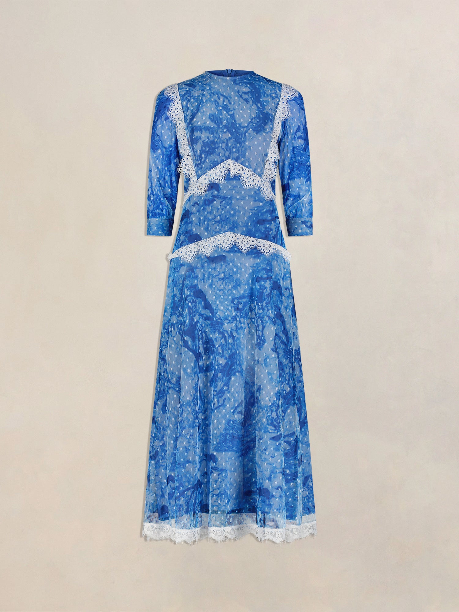 alice mccall honeymoon midi dress Pink Orchid Shades of Blue Mesh Overlay Party Dress Blue / 36