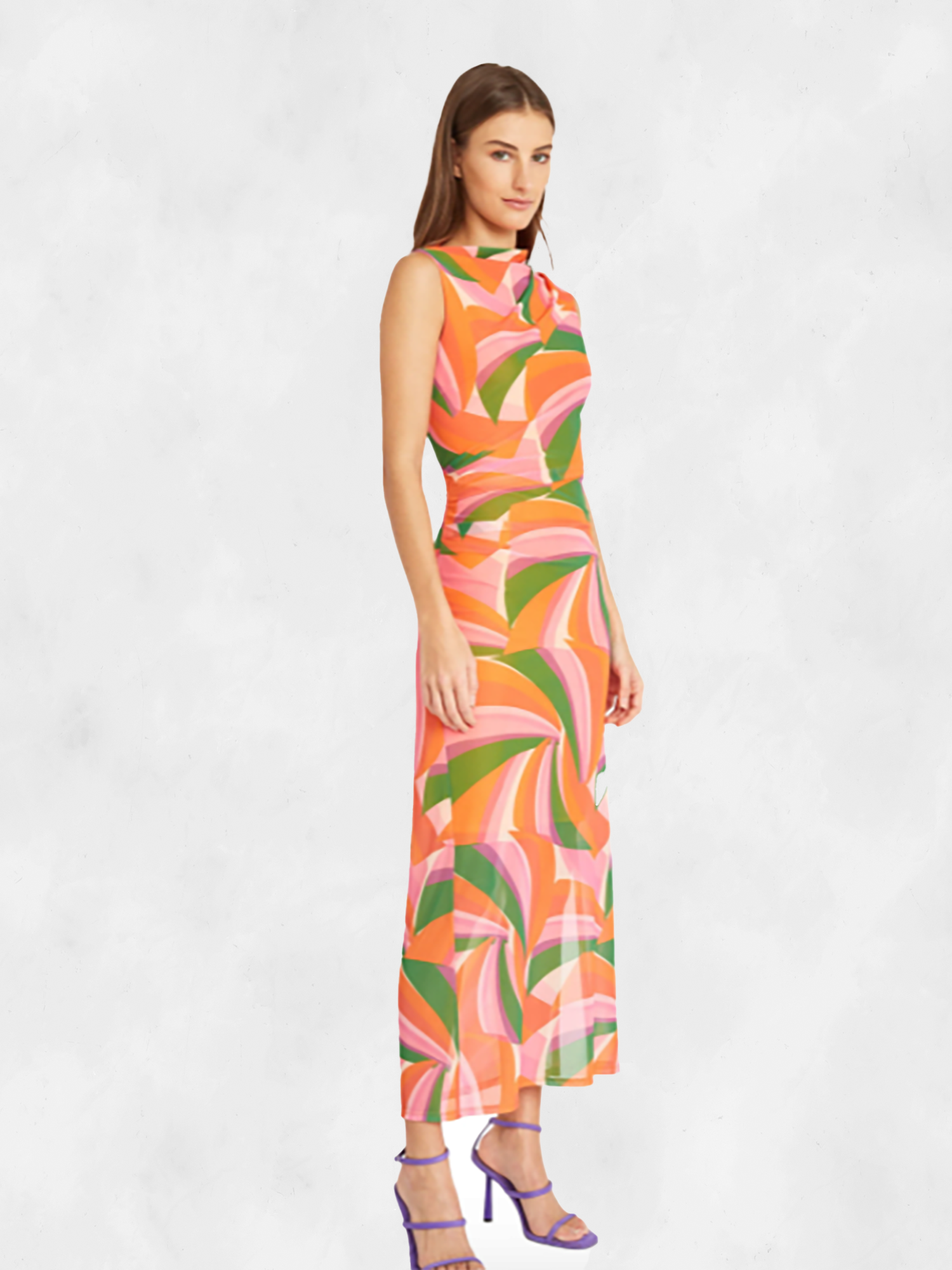 donna morgan dress Donna Morgan | Womens | Orange | Midi | Dress | %95 Polyester | %5 Spandex