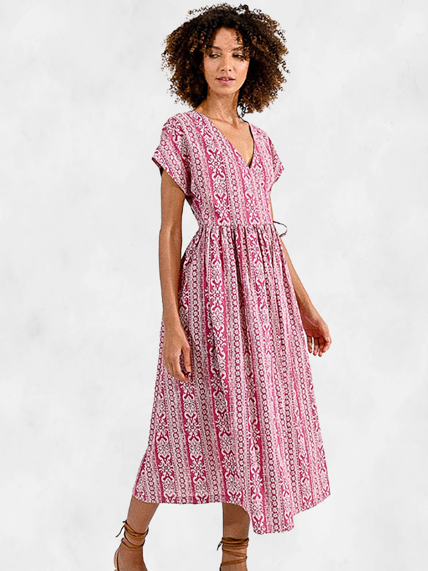 molly bracken pink dress PINK HOUNDSTOOTH DRESS FUSHIA / M