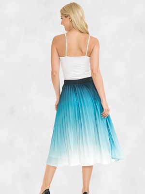 ANNVA USA High Waist Pleated A-line Swing Skirt