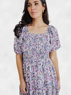 Mikarose The Indigo In Painted Posies Dress