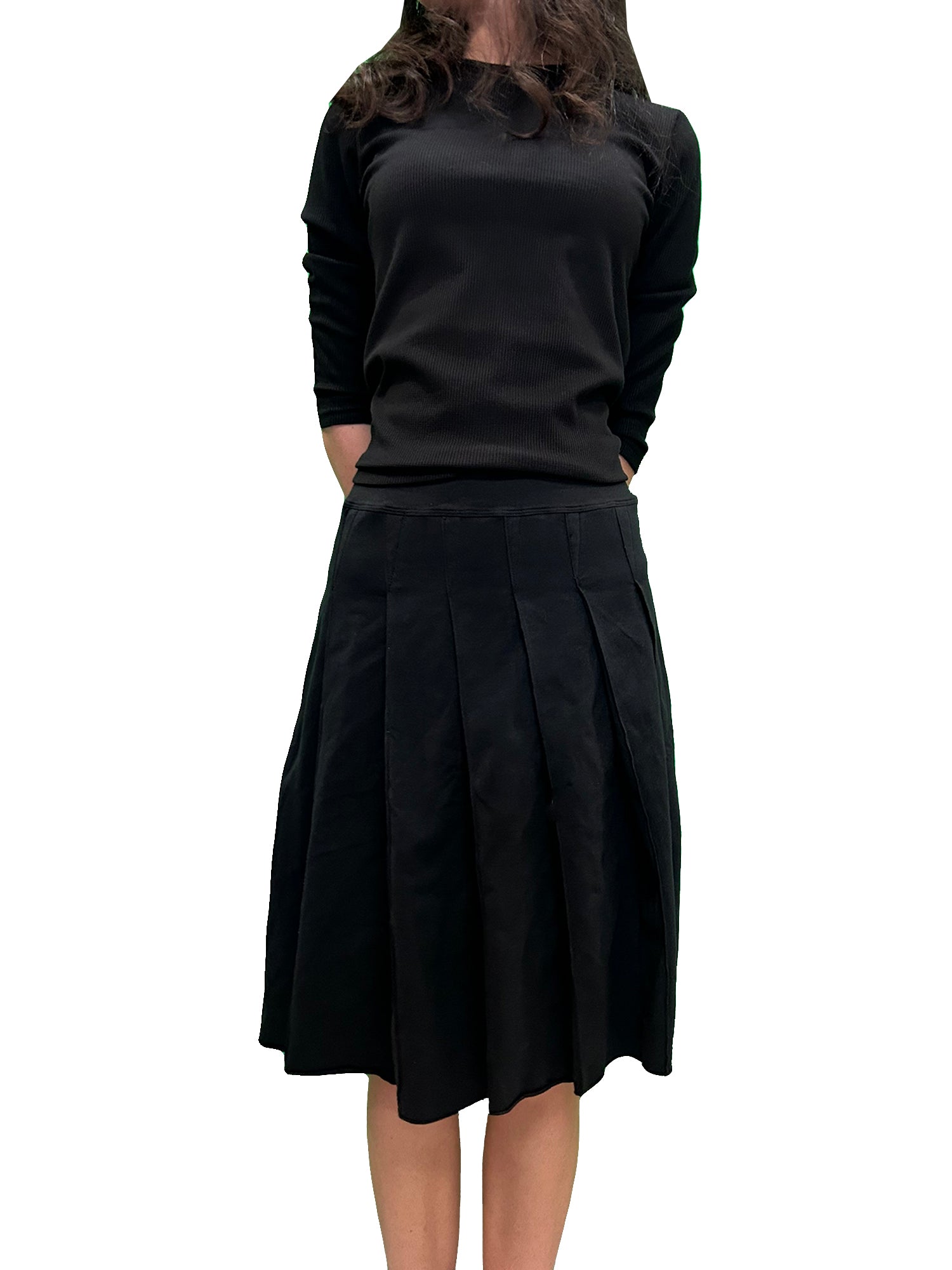 Hard Tail Drop Waist Pleated Skirt W-959, Size: XS, Black Hard Tail Drop Waist Pleated Skirt W-959, Size: XS, Black