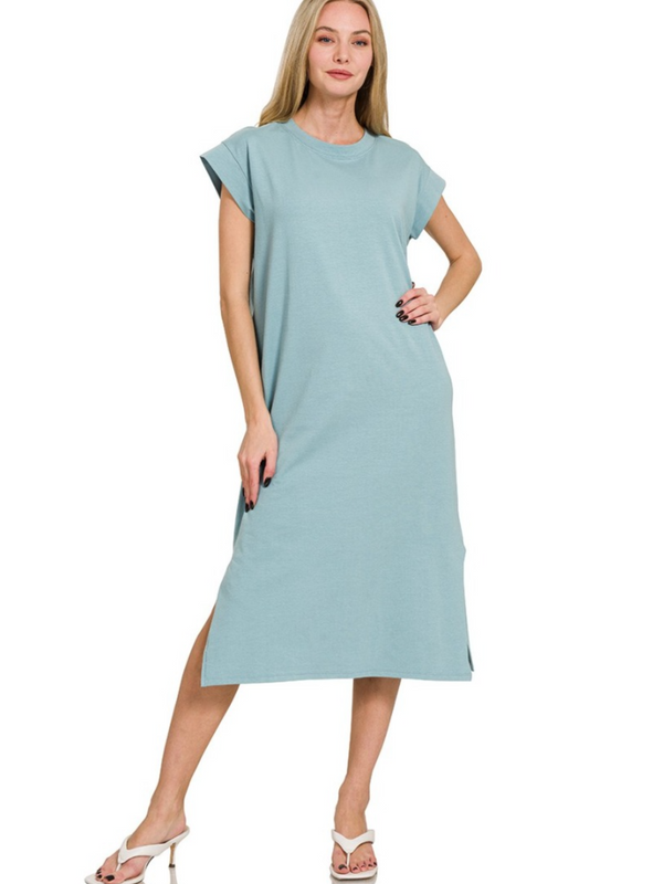 zenana midi dress Zanana Midi Dress Spring blue / M