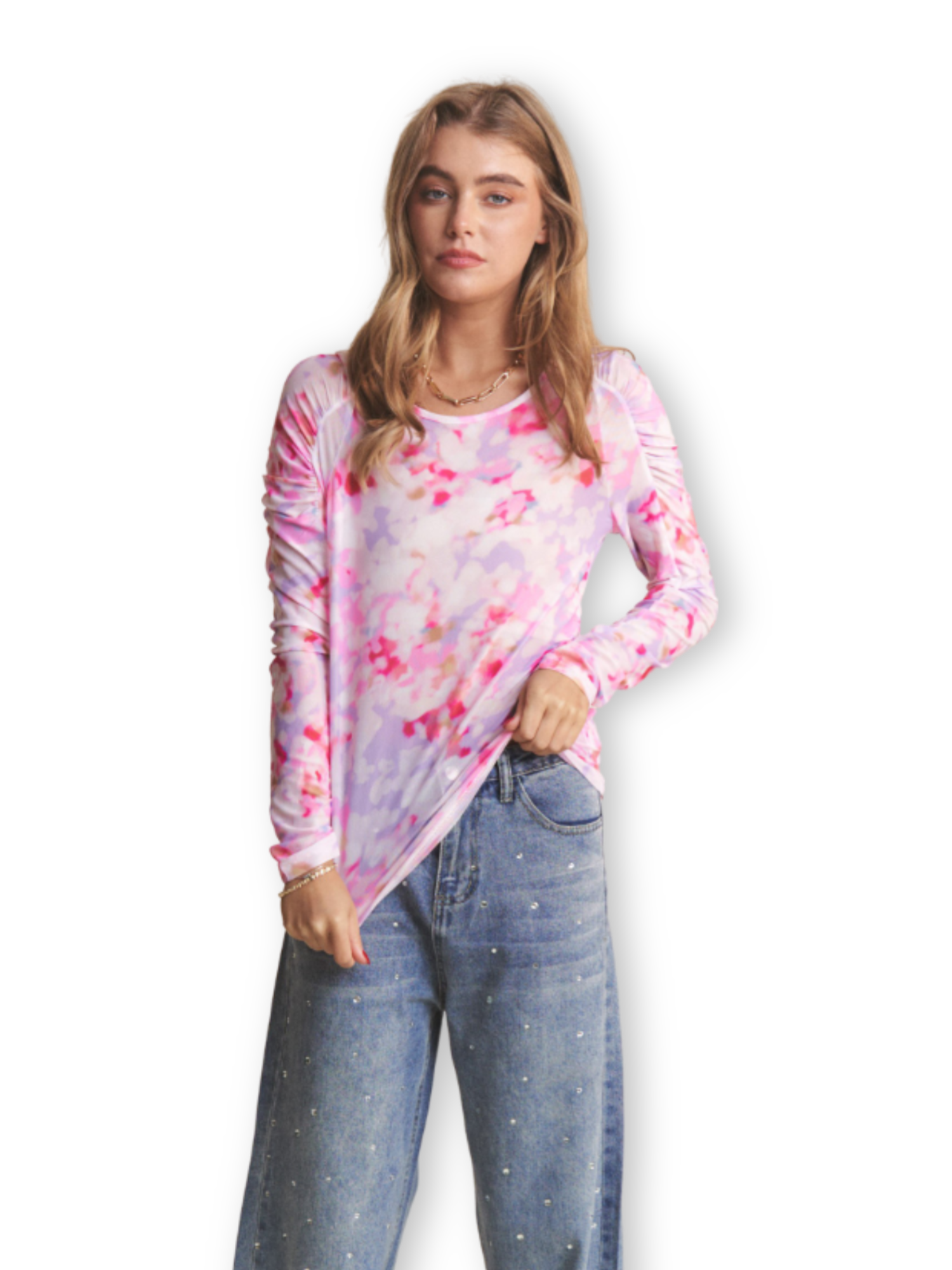 Jnna Mesh Vibrance Top