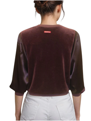 Hard Tail Velour Balloon Sleeve Top (Style V-223)