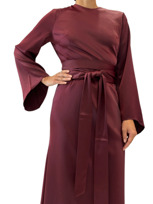 Profile Satin Belle Sleeves Dress