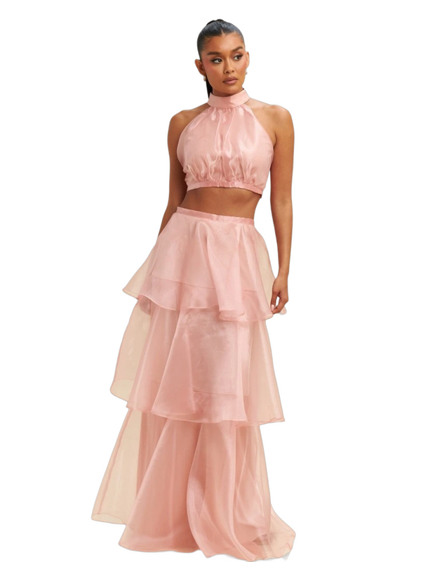 luxxel pink dress Luxxel Pink and Orange Strapless Dress Luxxel Turn heads at your next cocktail event with this