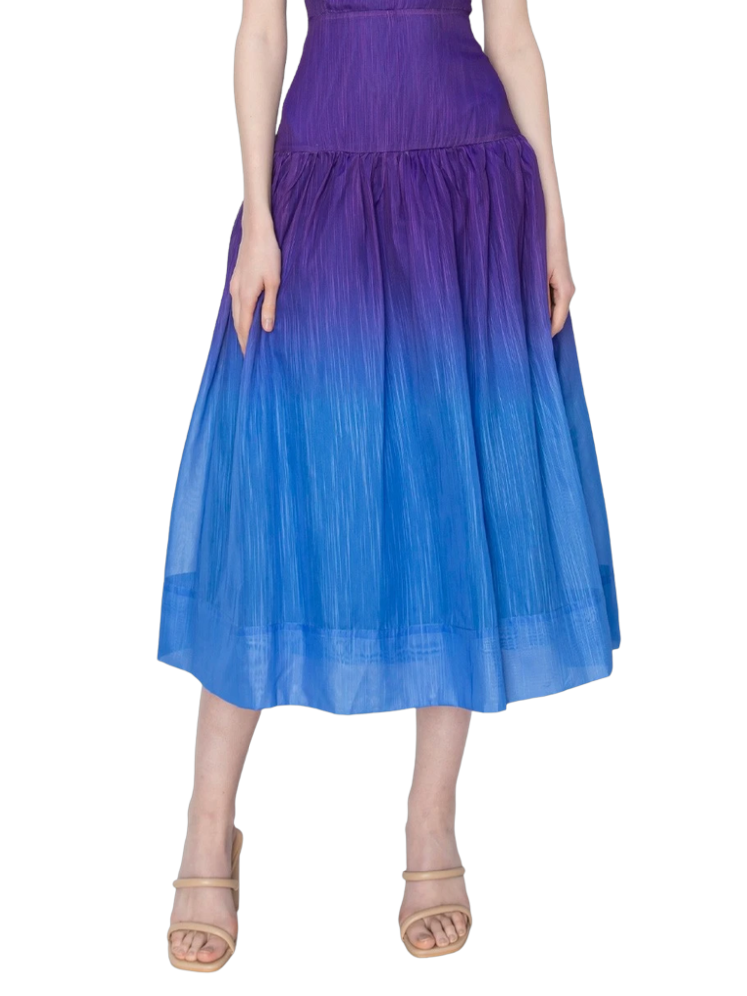 fitted lace wedding dress LAYLA MIDI DRESS WITH DRAPED SKIRT N BLUE AND PURPLE OMBRE – Arelia's Dream