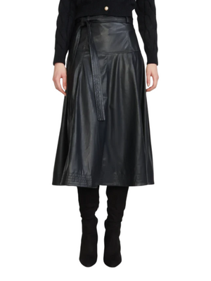 Stellah Vegan Leather Midi Skirt