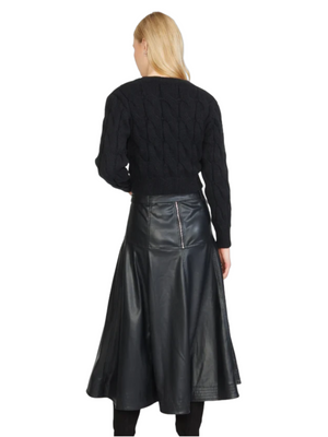 Stellah Vegan Leather Midi Skirt