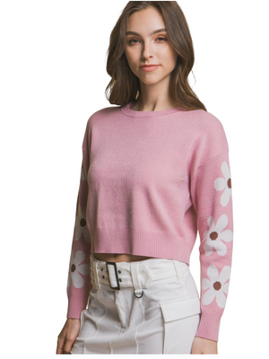 Love Tree Daisy Print Sweater Top