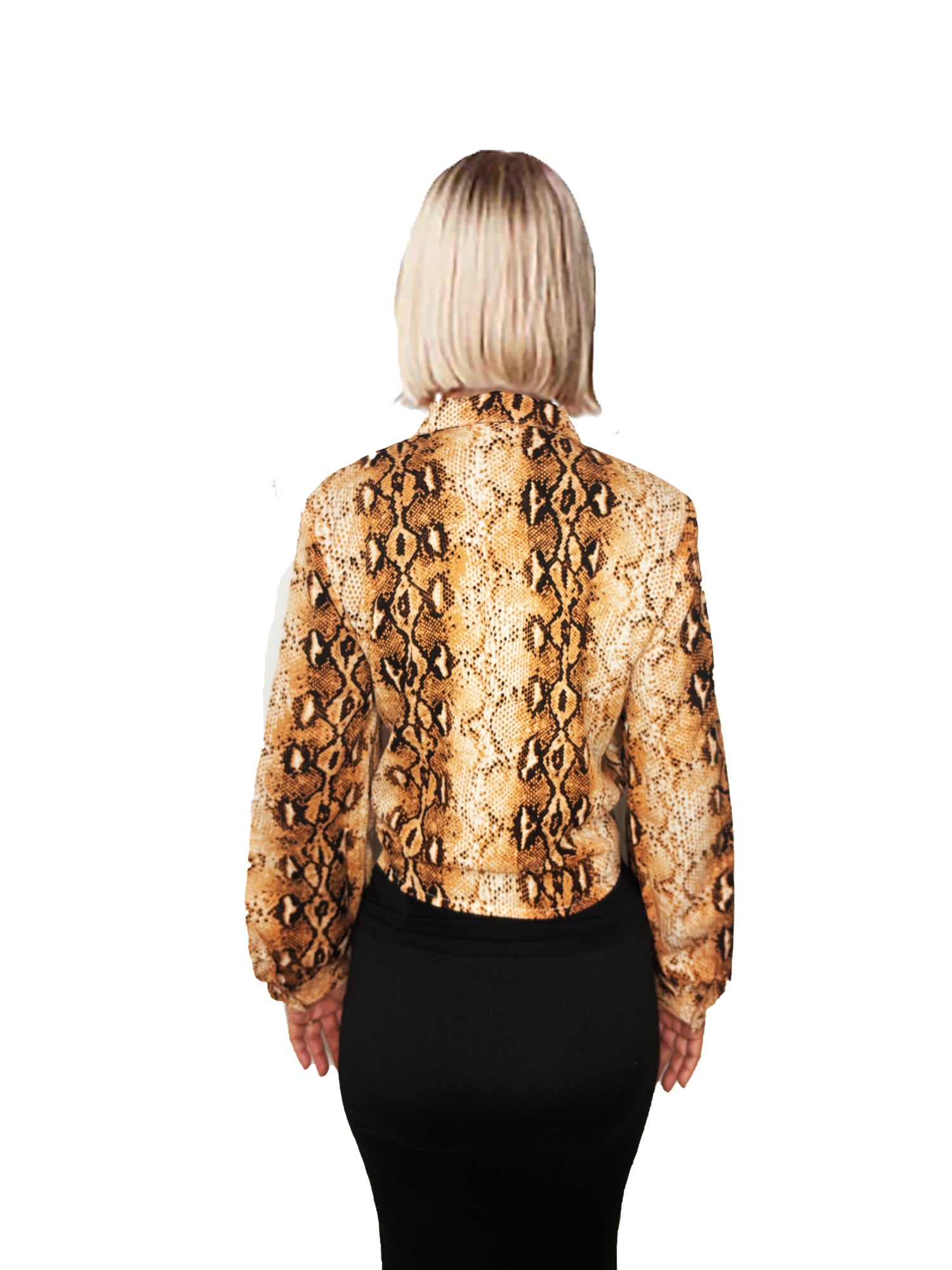 Paris El Moi Cougar Print Button Tie Top