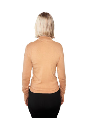 On Twelfth Button Sleeve Mock Neck Sweater