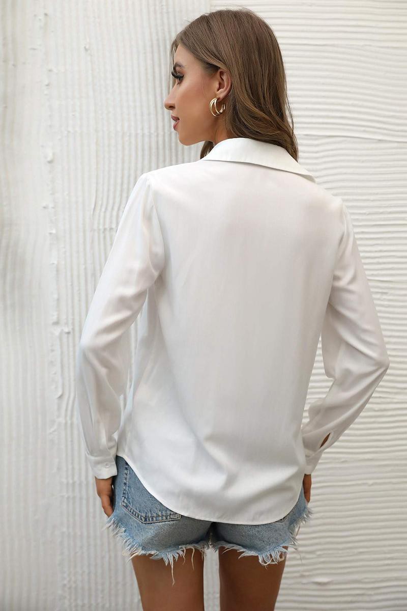 Effortless Long-Sleeve Collared Blouse