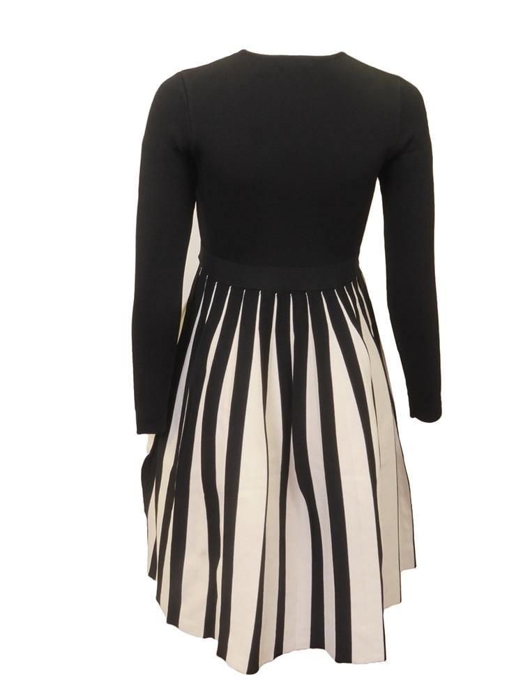 Slice Knit Contrast Dress vendor-unknown