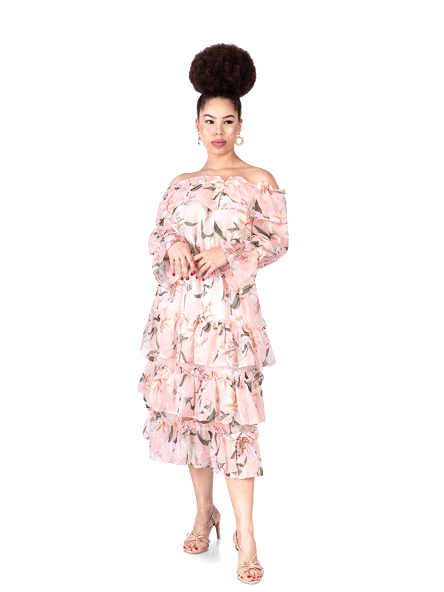 pink dress with ruffles at the bottom Sherri Hill Strapless Ruffle Floral 57144 Floor length Cute V Neck Pink Short