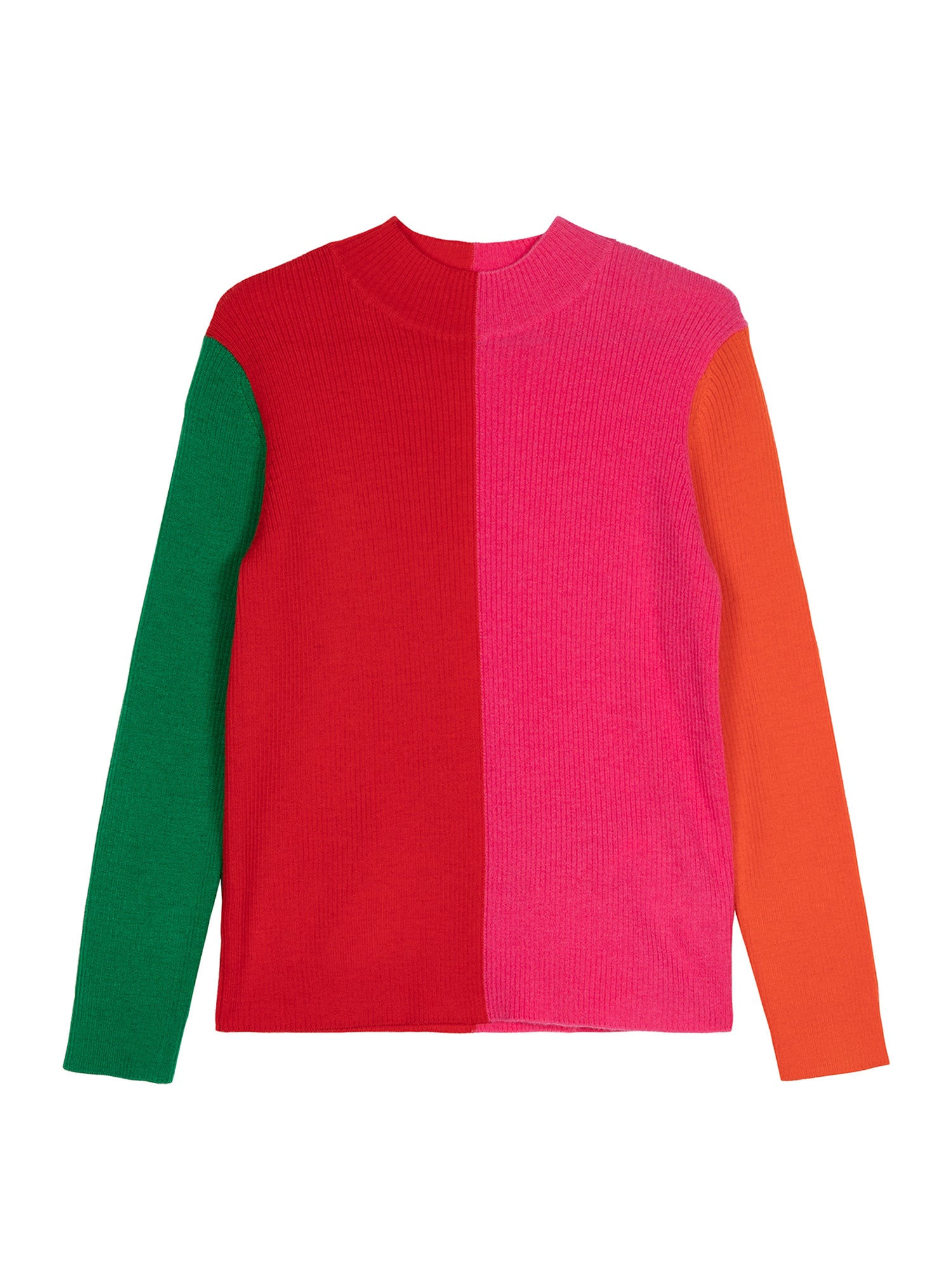 Ribbed on sale colorblock sweater