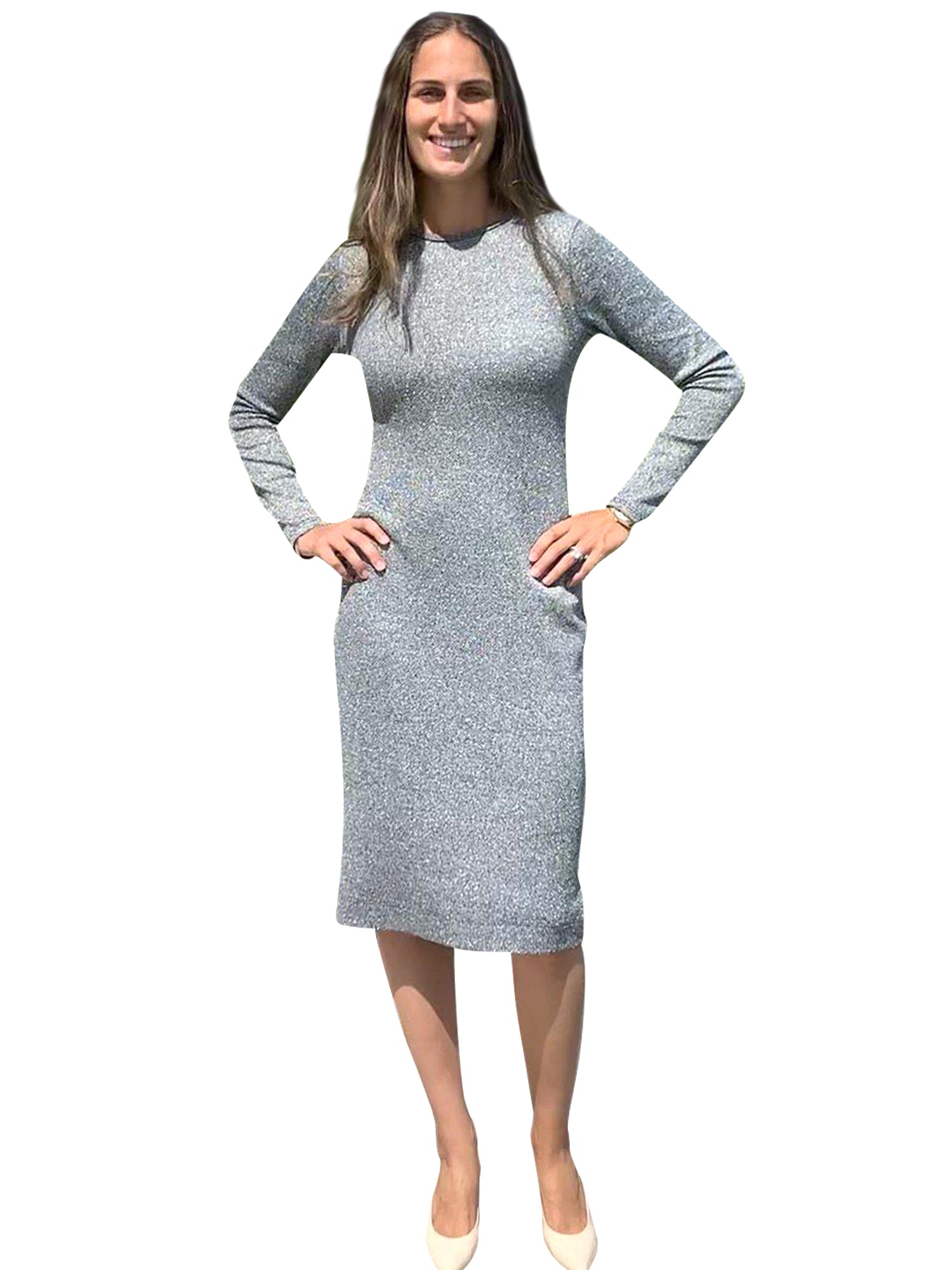 lurex long sleeve dress Sail to Sable Red Lurex Long Sleeve Smocked Waist Midi Dress Red TROPICAL BLOCK PRINT / L / H25372
