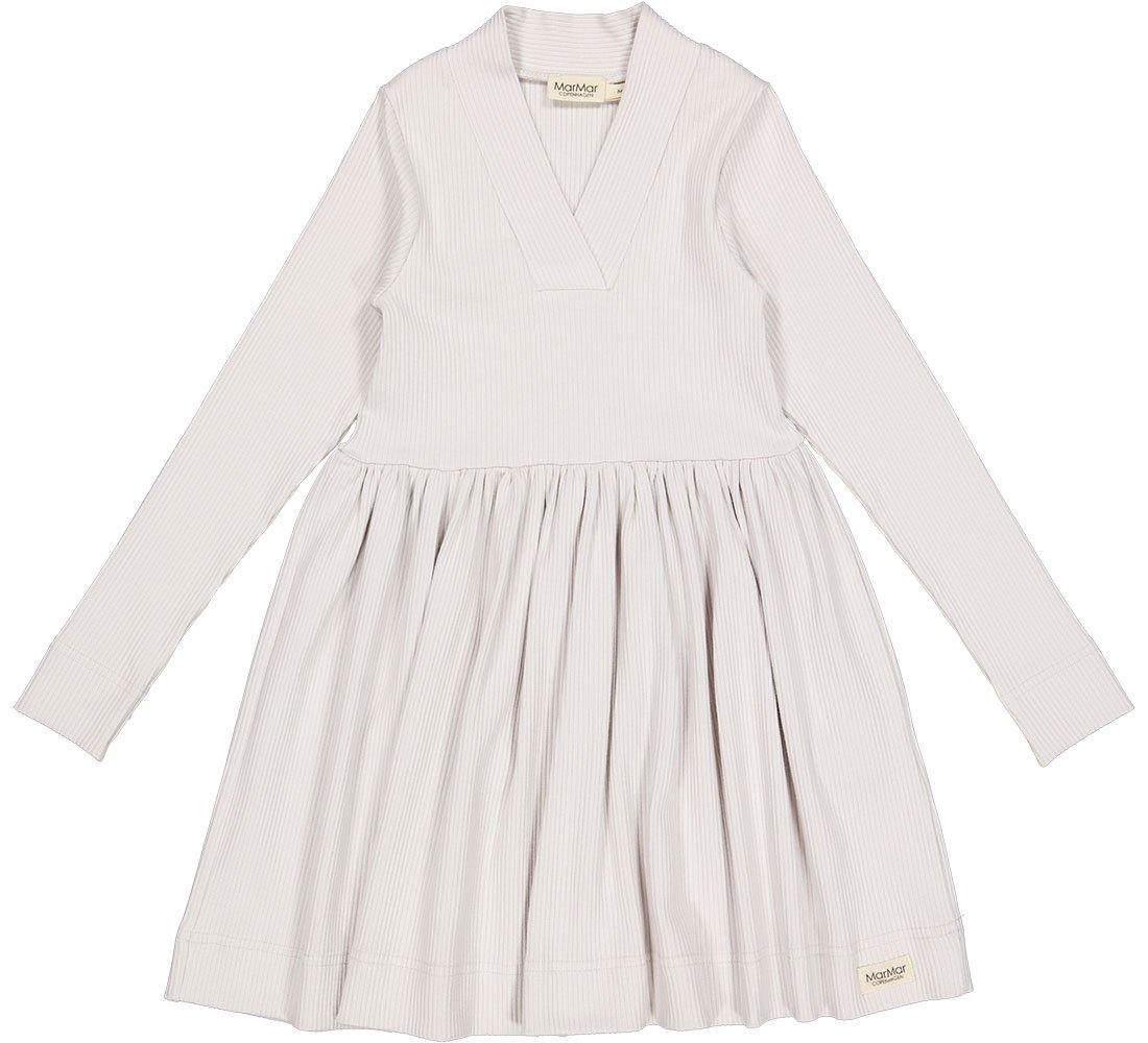 marmar ribbed dress Ribbed Dress With Ruffle Details  Light Grey Melange