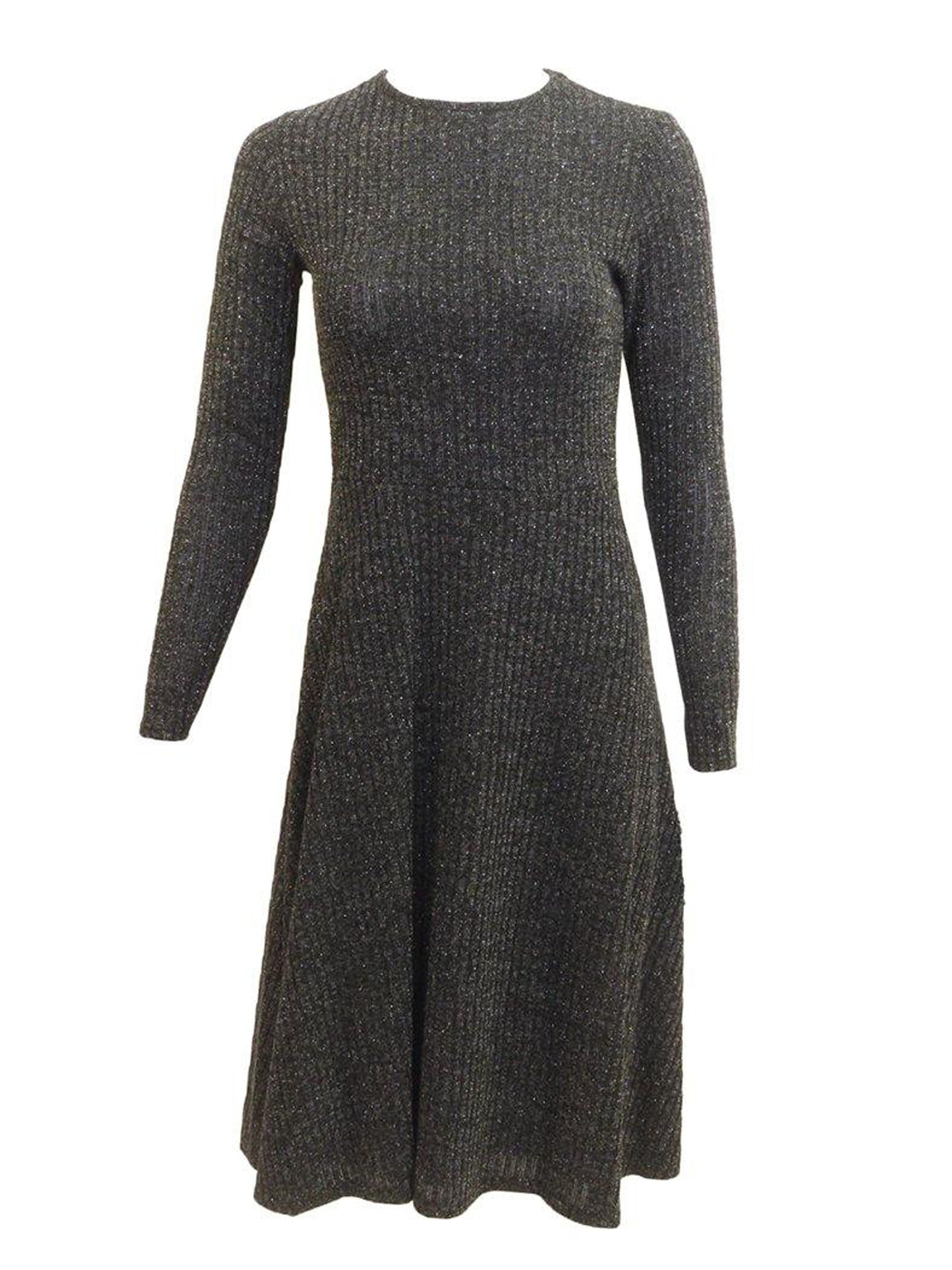 BabyO Lurex Knit Fit & Flare Dress - Dresses Black / XS BabyO Lurex Knit Fit & Flare Dress - Dresses Black / XS