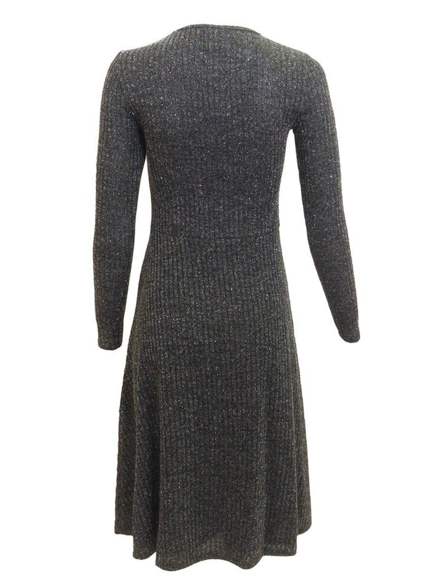 BabyO Lurex Knit Fit & Flare Dress - Dresses Black / XS BabyO Lurex Knit Fit & Flare Dress - Dresses Black / XS