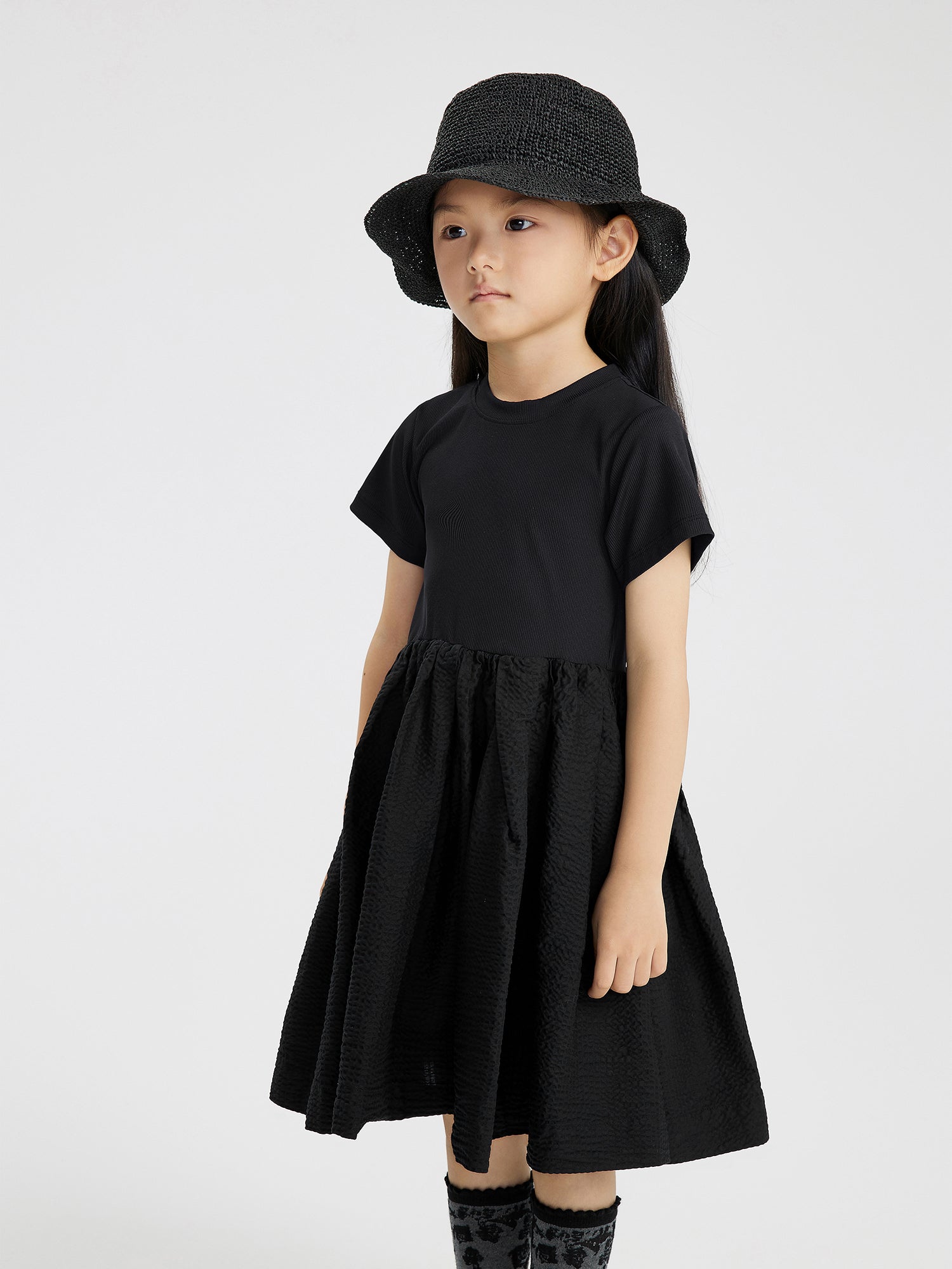 JNBY Waisted Blouson Loose Pleat Dress